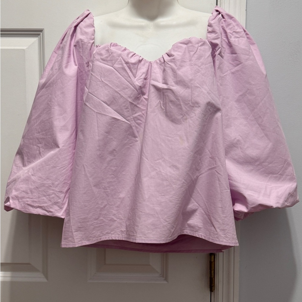 Mare Mare by Anthropologie lavender Ruffled Puff Sleeve Blouse size small
